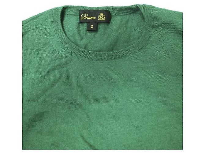 Autre Marque Suéter de punto de cuello redondo de cachemira y seda 18G Verde Púrpura - vista 5