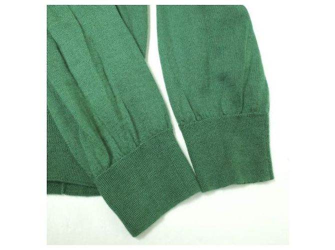 Autre Marque Suéter de punto de cuello redondo de cachemira y seda 18G Verde Púrpura - vista 6