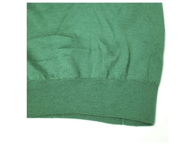 Autre Marque Suéter de punto de cuello redondo de cachemira y seda 18G Verde Púrpura - vista 7