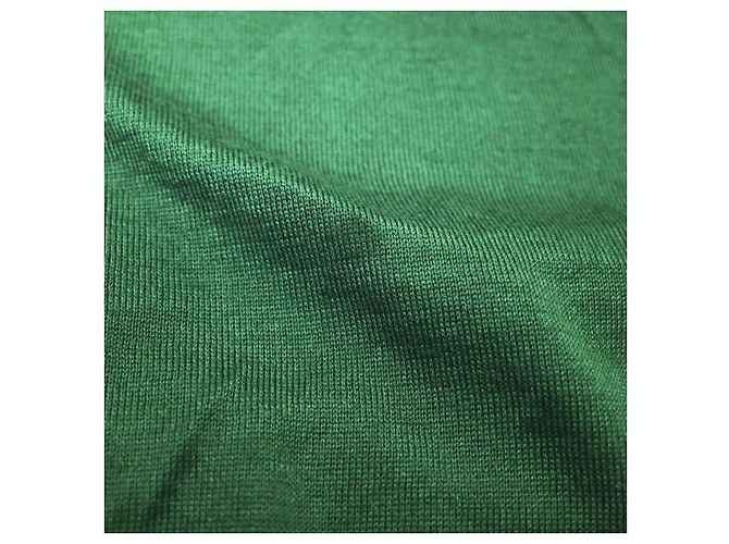 Autre Marque Suéter de punto de cuello redondo de cachemira y seda 18G Verde Púrpura - vista 8