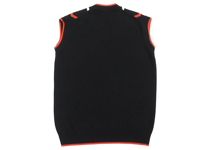 Autre Marque Plan C Rombo Intarsia Lana Cachemira Cuello en V Tejido Negro Blanco Azul Naranja - vista 2