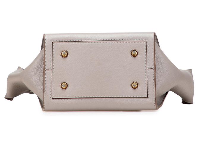 Céline Bolsa de mão em couro de bezerro grão pequeno Celine Brown com nó de gravata Marrom Taupe - vista 3