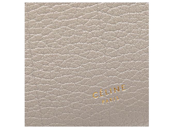 Céline Bolsa de mão em couro de bezerro grão pequeno Celine Brown com nó de gravata Marrom Taupe - vista 7