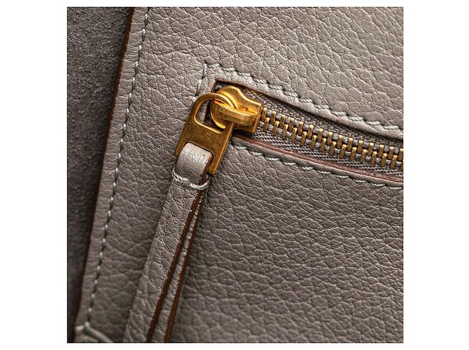 Céline Bolsa de mão em couro de bezerro grão pequeno Celine Brown com nó de gravata Marrom Taupe - vista 8