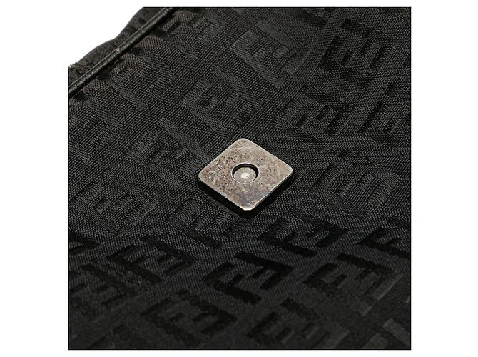 Borsa a tracolla in tela Zucchino nera di Fendi - vista 7