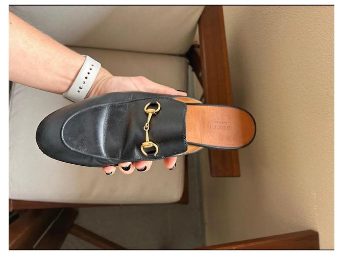 Mule Gucci Princetown in pelle nera 41 Nero - vista 2