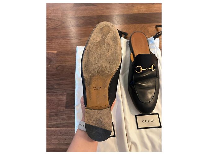 Mule Gucci Princetown in pelle nera 41 Nero - vista 4