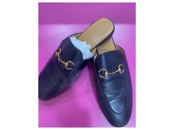 Mule Gucci Princetown in pelle nera 41 Nero - vista 2