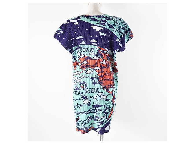 Autre Marque Vestido Océano Mapa del Mundo PLEATS PLEASE Multicolor - vista 4