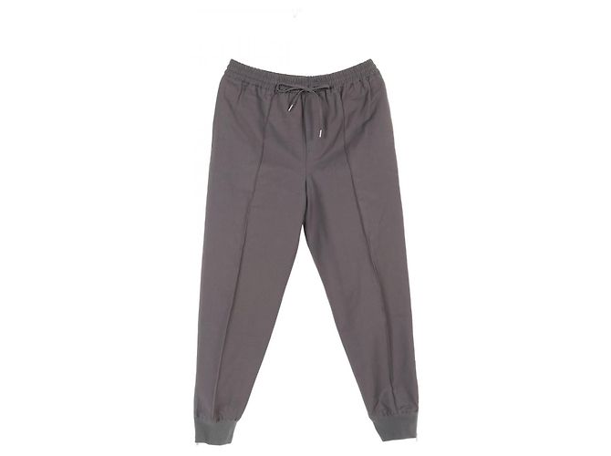 Hermès Pantalones de algodón rayón Hermes Castaño Gris - vista 2