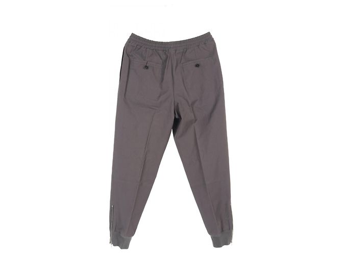 Hermès Pantalones de algodón rayón Hermes Castaño Gris - vista 3