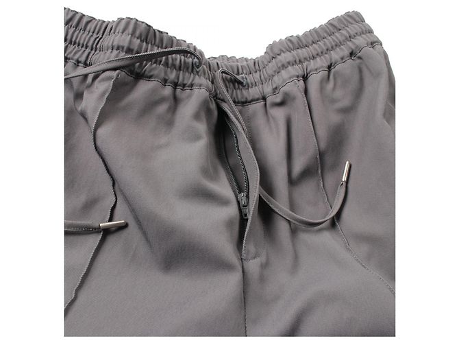 Hermès Pantalones de algodón rayón Hermes Castaño Gris - vista 8