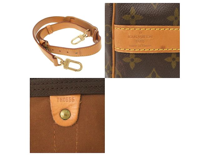 Borsa Boston Monogram Keepall Bandoulière 55 Louis Vuitton Marrone - vista 11