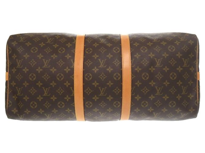 Borsa Boston Monogram Keepall Bandoulière 55 Louis Vuitton Marrone - vista 4