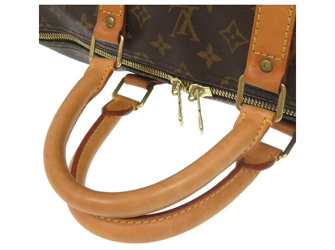 Borsa Boston Monogram Keepall Bandoulière 55 Louis Vuitton Marrone - vista 6