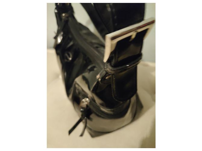 Borsa a mano Mac Douglas in pelle vernice nera Metallico - vista 8