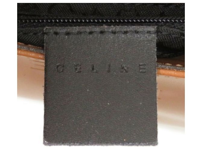 Céline Borsa a spalla in pelle goffrata Celine Marrone Cammello - vista 10