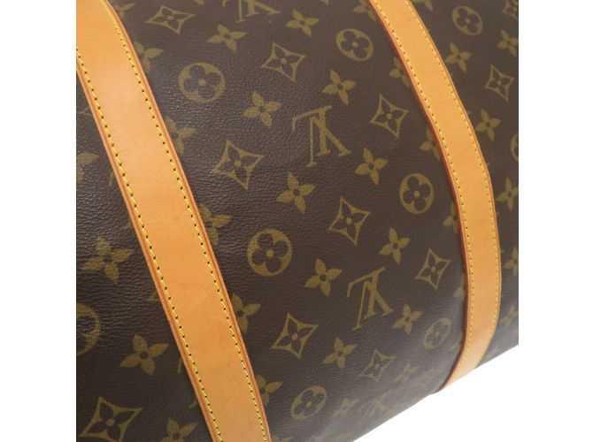 Borsa Boston Monogram Keepall Bandoulière 60 Louis Vuitton Marrone Monogramma - vista 10