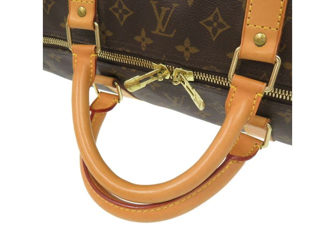 Borsa Boston Monogram Keepall Bandoulière 60 Louis Vuitton Marrone Monogramma - vista 6