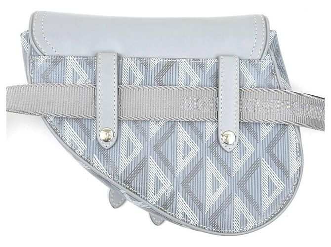 Borsa a tracolla in pelle grigia Christian Dior Marrone - vista 2