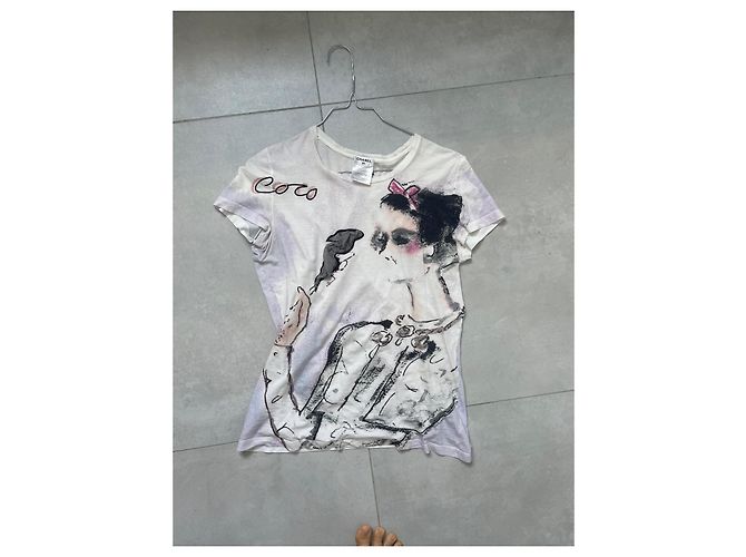 Camiseta Chanel blanca de algodón talla 36 Blanco - vista 2