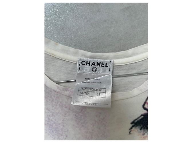 Camiseta Chanel blanca de algodón talla 36 Blanco - vista 5