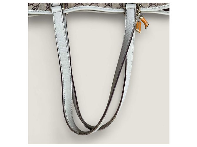 Borsa Gucci Sherry tote GG in tela beige - vista 14