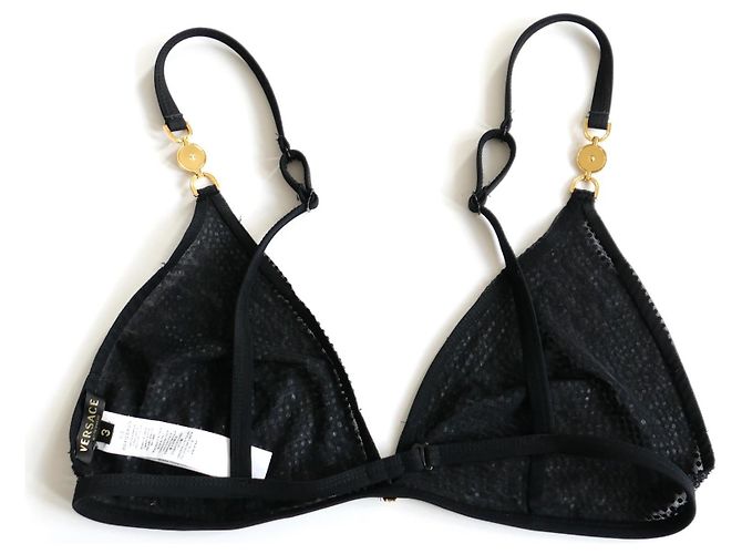 Top de sujetador embellecido con cristal negro Versace Primavera 2020 - vista 7