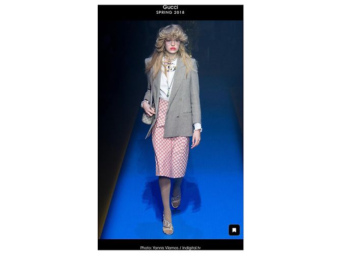 Falda de pasarela Gucci Primavera 2018, look 1 Roja Beige - vista 11