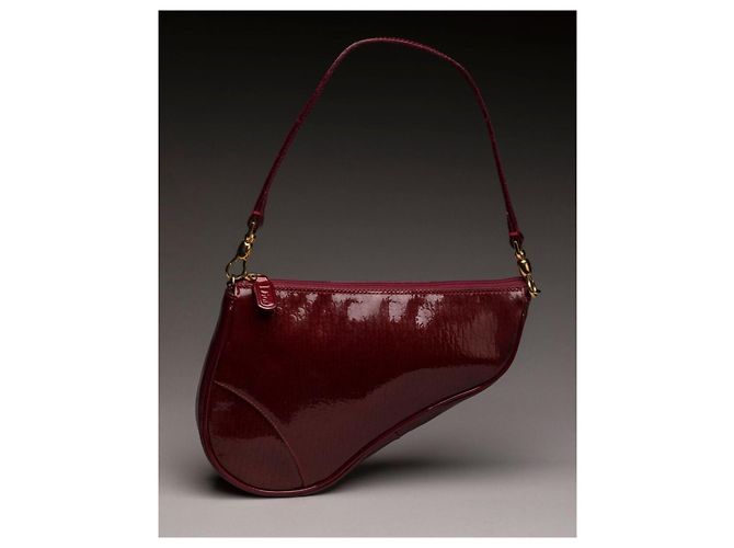 Bolso Christian Dior Saddle Mini Cuero Charol Rojo Roja - vista 2