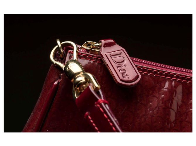 Bolso Christian Dior Saddle Mini Cuero Charol Rojo Roja - vista 4