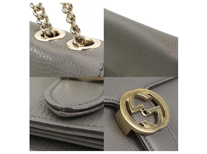 Gucci Interlocking G Ledertasche Braun - Ansicht 4