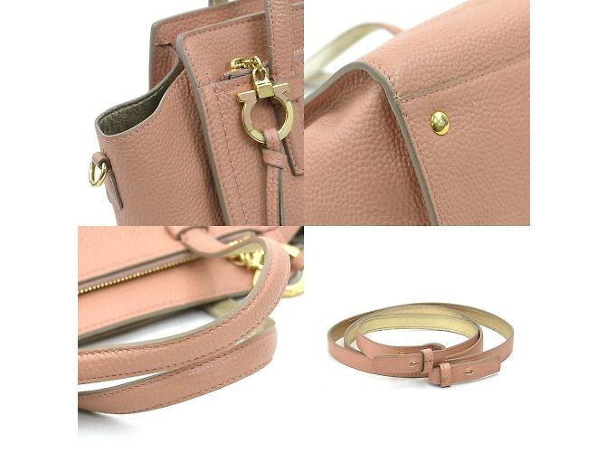 Borsa in pelle Gancini di Salvatore Ferragamo Rosa - vista 3
