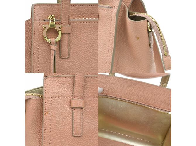 Borsa in pelle Gancini di Salvatore Ferragamo Rosa - vista 4