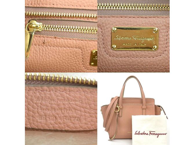 Borsa in pelle Gancini di Salvatore Ferragamo Rosa - vista 5