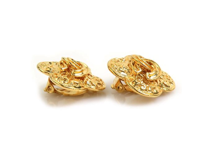 Orecchini in metallo dorato Chanel Coco Mark D'oro - vista 2