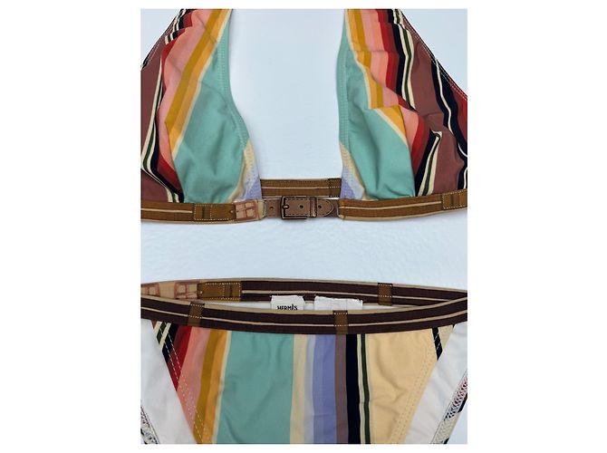 Bikini Hermès multicolore a righe - vista 9