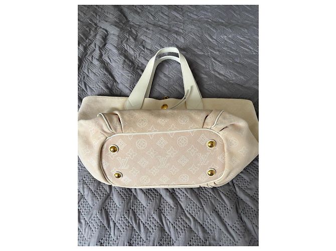 Borsa a mano Louis Vuitton Ipanema in cotone bianco - vista 10