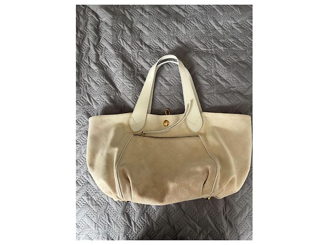Borsa a mano Louis Vuitton Ipanema in cotone bianco - vista 2