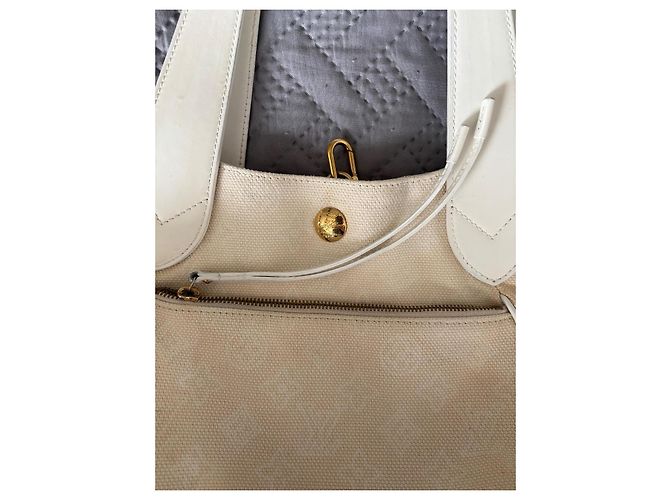 Borsa a mano Louis Vuitton Ipanema in cotone bianco - vista 3