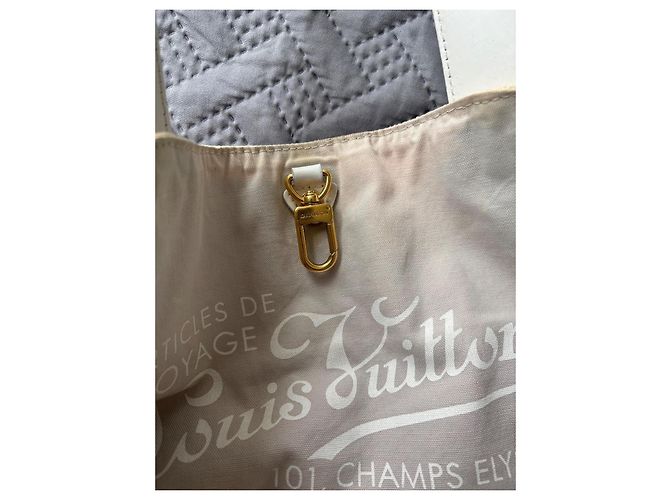 Borsa a mano Louis Vuitton Ipanema in cotone bianco - vista 5