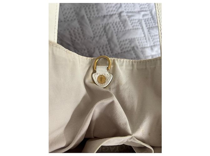 Borsa a mano Louis Vuitton Ipanema in cotone bianco - vista 7