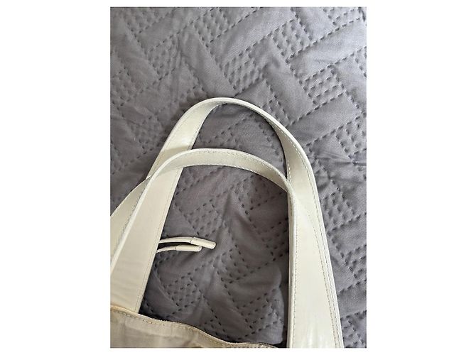 Borsa a mano Louis Vuitton Ipanema in cotone bianco - vista 8