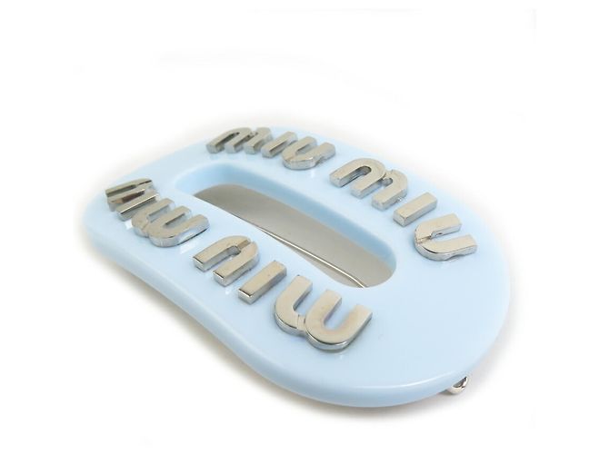 Fermaglio Miu Miu azzurro chiaro e argento Blu chiaro - vista 3