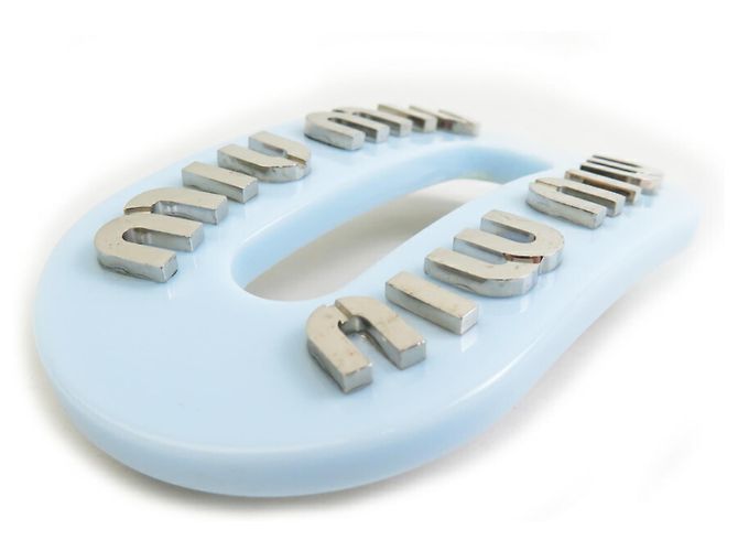 Fermaglio Miu Miu azzurro chiaro e argento Blu chiaro - vista 4