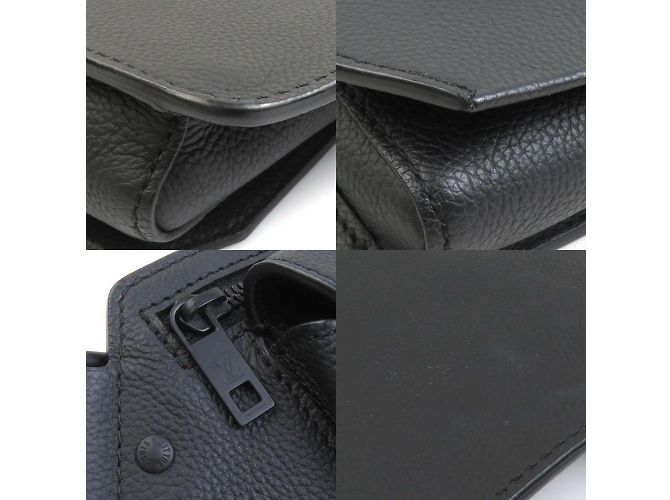 Borsa a tracolla in pelle nera Louis Vuitton Nero - vista 3
