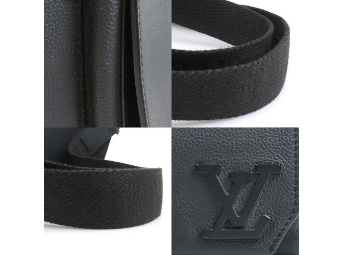 Borsa a tracolla in pelle nera Louis Vuitton Nero - vista 4