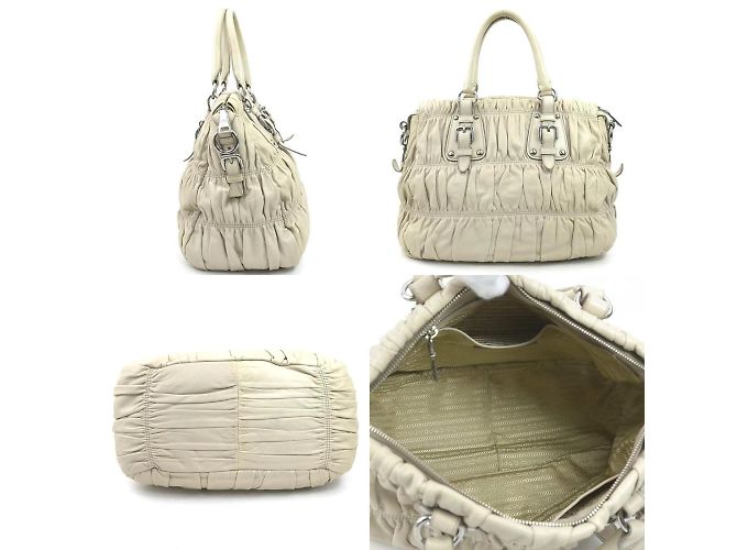 Borsa in pelle beige Prada - vista 2