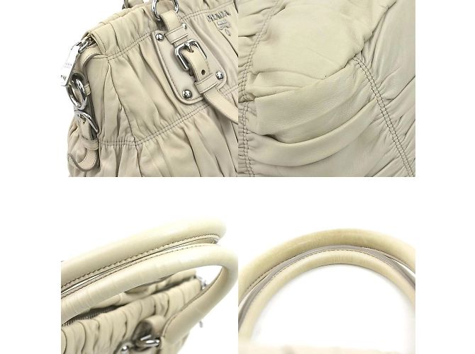 Borsa in pelle beige Prada - vista 3