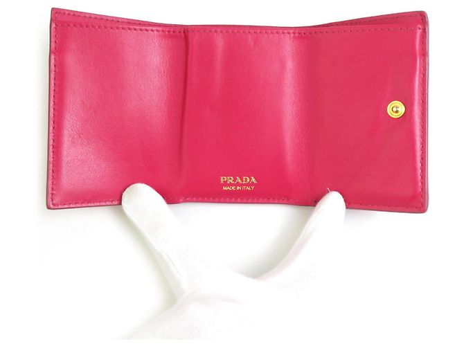 Prada Pink Leder Dreifach-Brieftasche - Ansicht 3